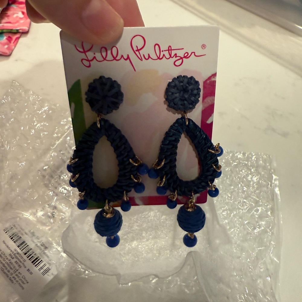 Lilly Pulitzer Deep Blue Teardrop Earrings